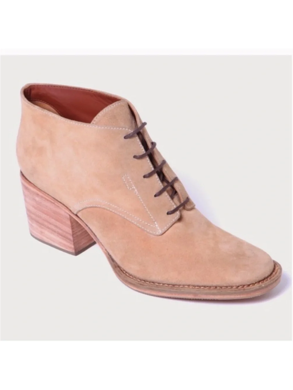 ~RACHEL COMEY~ Ibex Lace Up Booties Boots Suede Tan Size 37 US 7